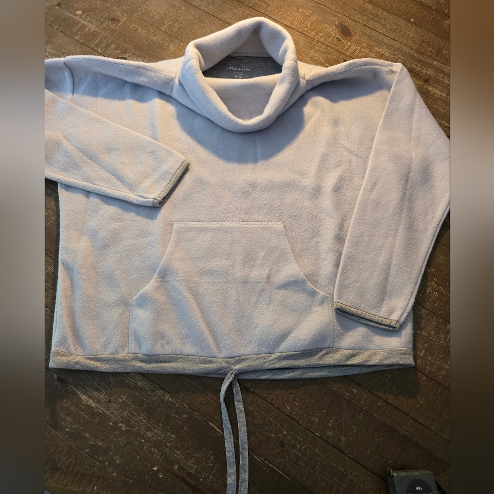 Elegant‎ Blue Soft Cowl Neck Hoodie